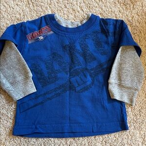 NFL Giants Kids Blue and Gray Long Sleeve Tee